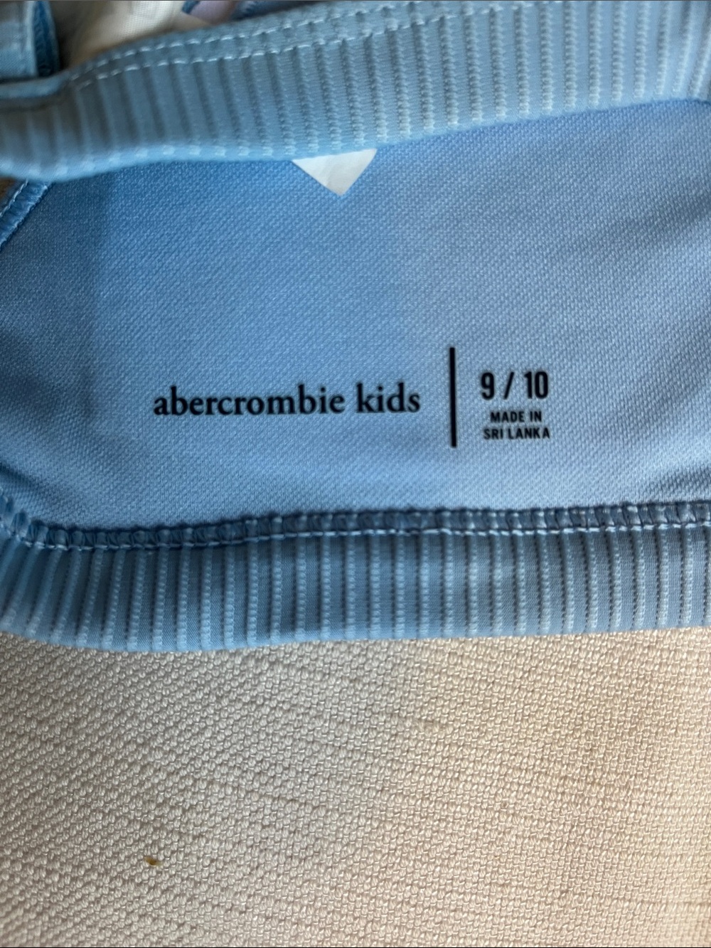 Abercrombie and Fitch kids Light Blue Ribbed bikini top size 9/10 - Picture 2 of 4
